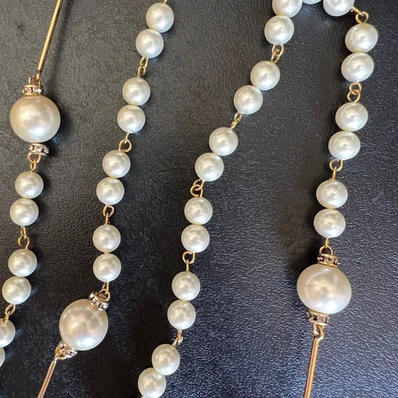 Chanel Vintage Pearls 2001 P Long Strand Strassed Details Pristine - Picture 9 of 11